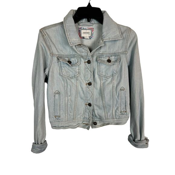 Forever 21 Women’s Jean Jacket S Small Denim Blue Cotton Casual Comfy Basic - Picture 5 of 7